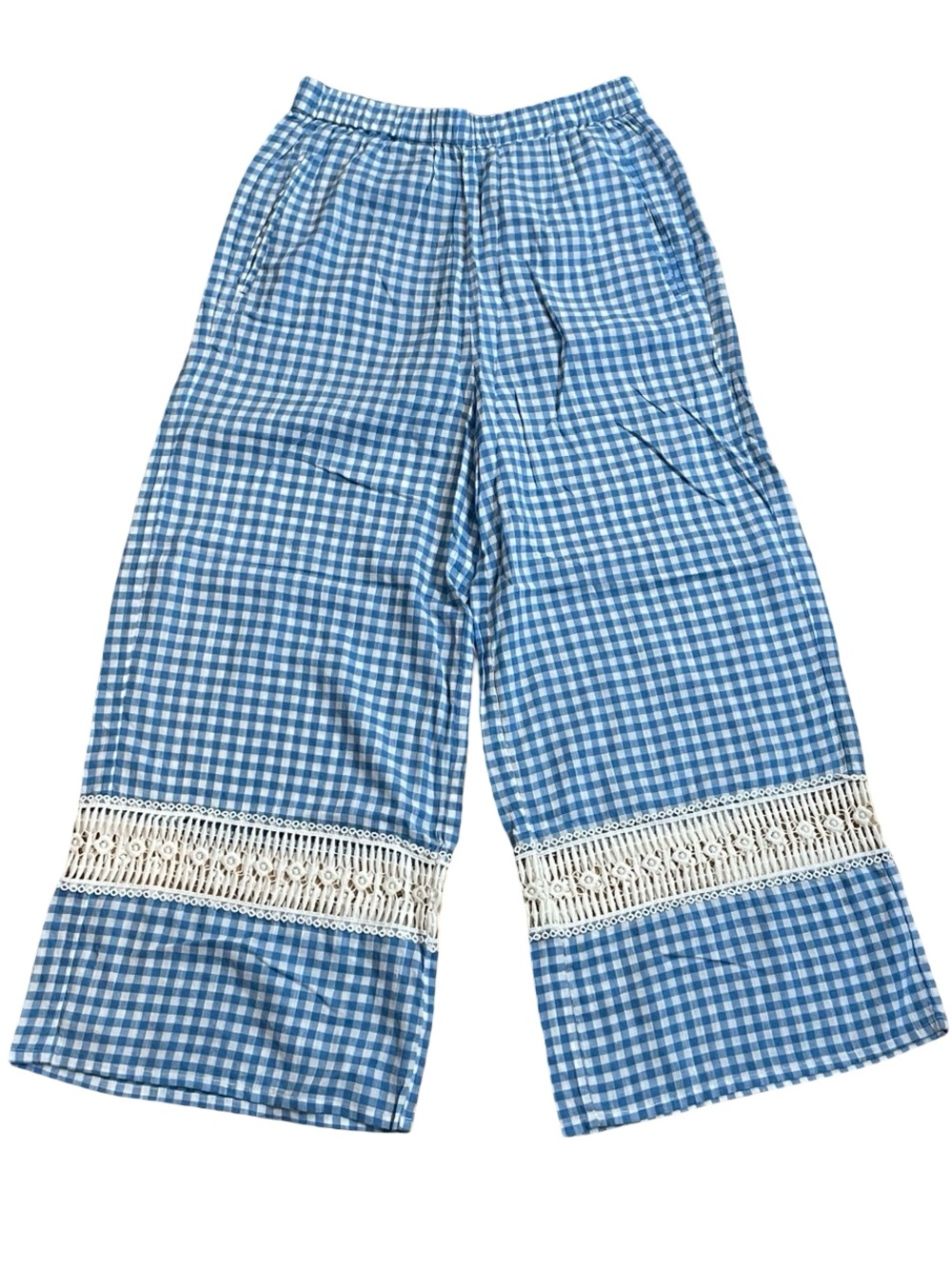 ROLLER RABBIT BLUE GINGHAM EMANI PANTS NEW WITH TAGS